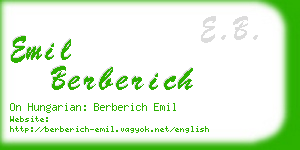 emil berberich business card